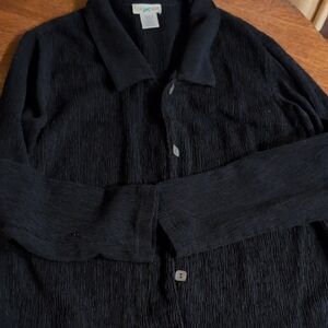 TravelSmith Men's Textured Black Shirt Jacket